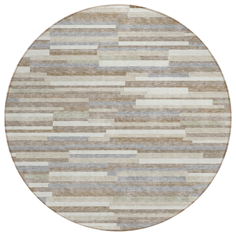Machine Washable Indoor/ Outdoor Chantille Stripes Modern Rug