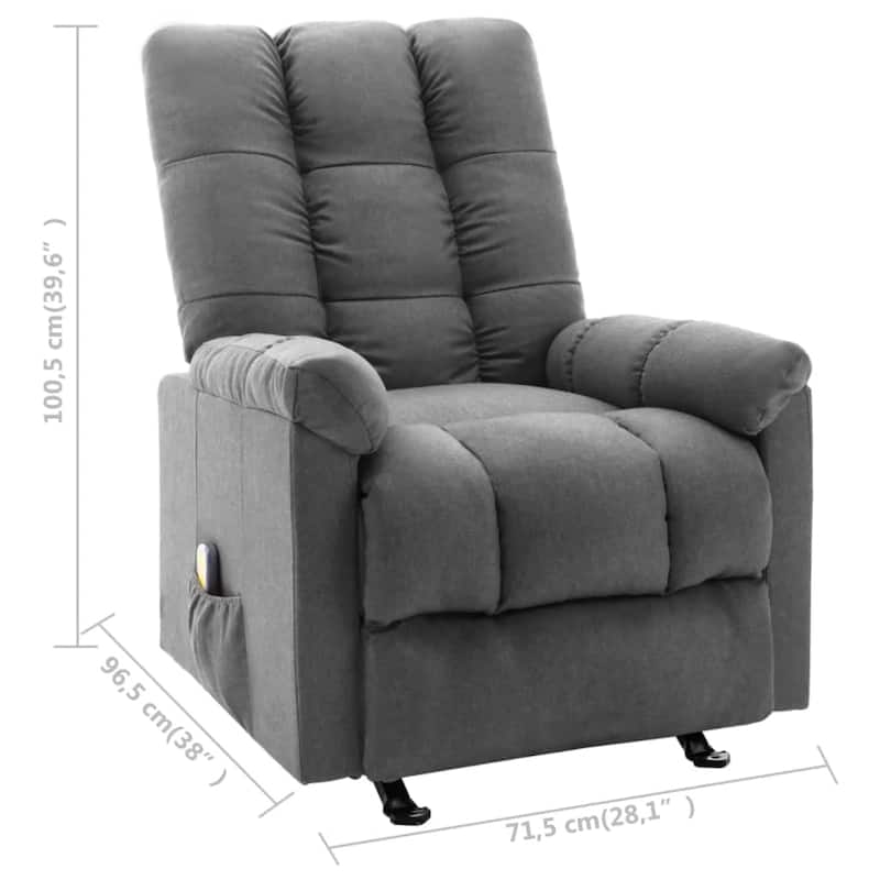 vidaXL Massage Recliner Electric Massaging Recliner Chair for Elderly Fabric - 28.1" x 38" x 39.6"