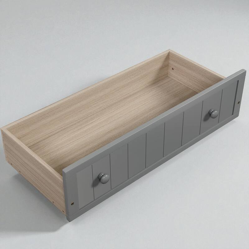 Twin Wooden Daybed with 2 Storage Drawers, Sofa Bed Frame for Bedroom or Living Room, Pine Wood Daybed with Slats