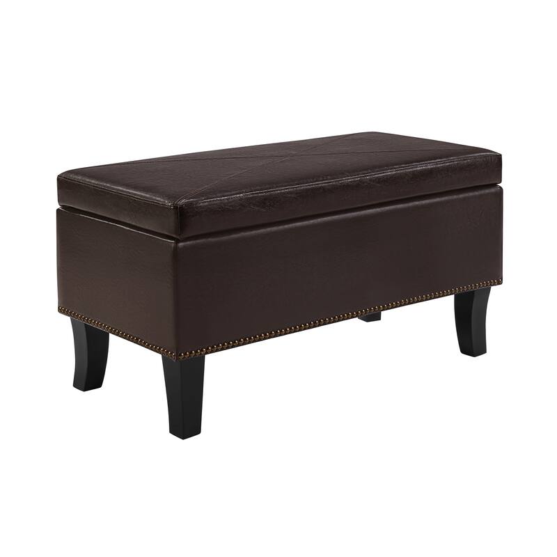 Storage Ottoman - Upholstered Accent Furniture with Spacious Storage, Comfortable Seat, and Modern Home Style