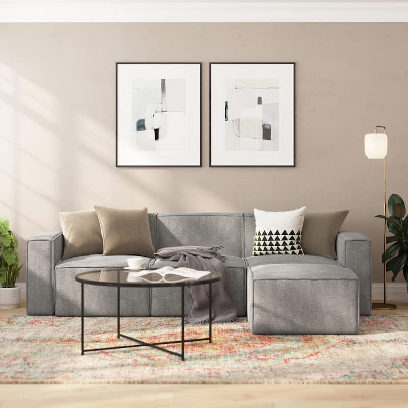 Contemporary Modular Sectional Sofa Armless Middle Chair - 36.75"D x 28.25"W x 28"H