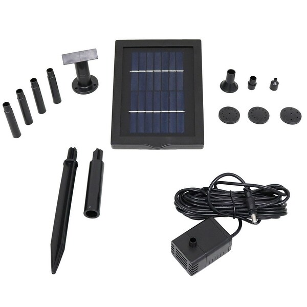 Sunnydaze Solar Pump and Solar Panel Kit - 5 Spray Heads - 40 GPH - 24-Inch Lift