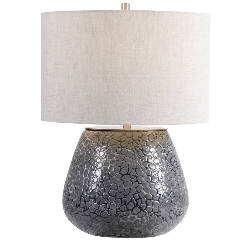 Uttermost Pebbles Metallic Grey Table Lamp