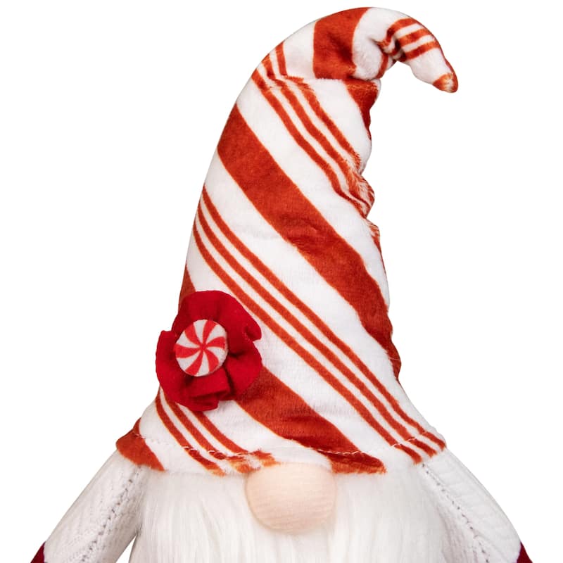 Peppermint Candy Plush Gnome Christmas Decoration - 10"