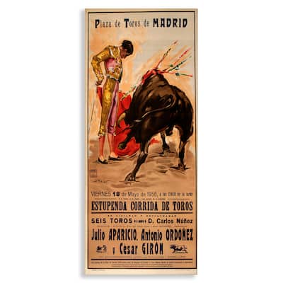 Stupell Great Bullfight Antique Advertisement Canvas Wall Art Design By Marcus Jules