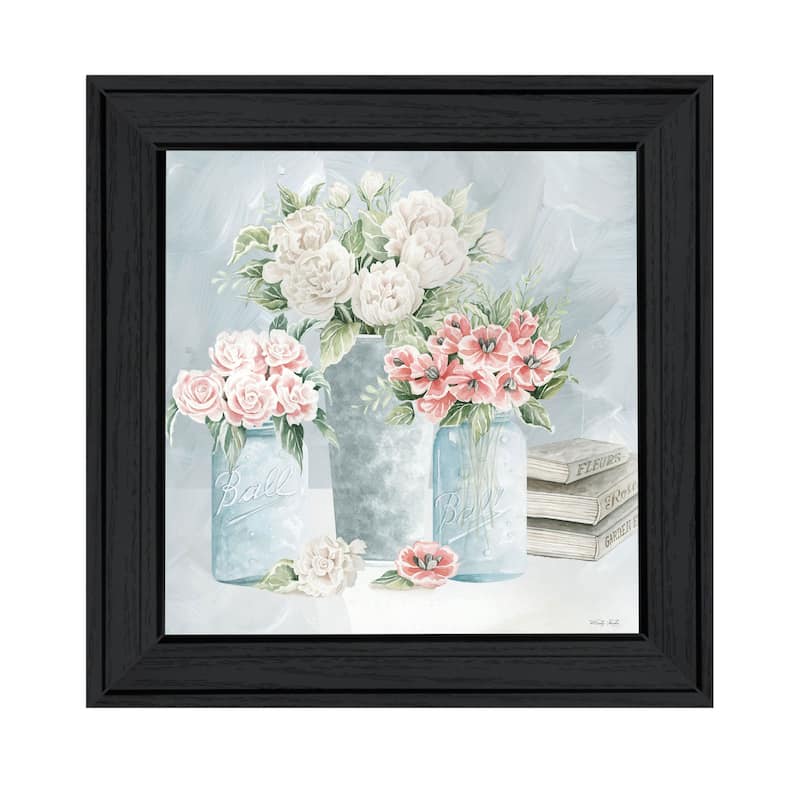 TrendyDecor4U Contemporary "Pastel Peonies Pretties" Framed Print Wall Art