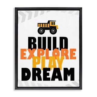 Stupell Build Explore Play Dream Framed Floater Canvas Wall Art Design ...