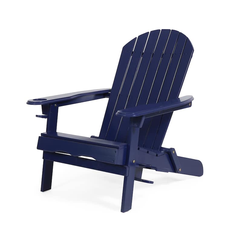 Bellwood Acacia Wood Folding Adirondack Chair by Christopher Knight Home - Navy Blue