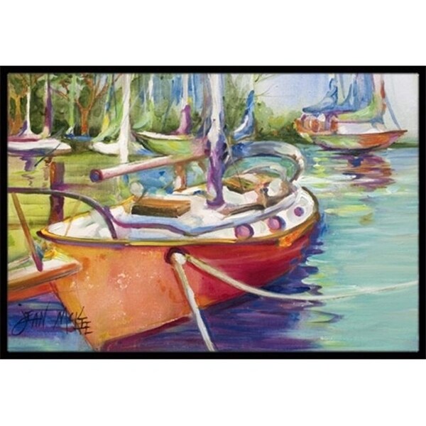 Carolines Treasures JMK1028JMAT Red Sailboat Indoor & Outdoor Mat 24 x 36 in.