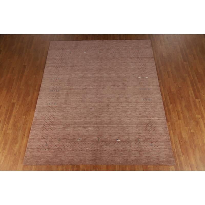 Hand Knotted Oriental 100% Wool Carpet Tribal Tribal Brown Gabbeh Area Rug - 9' 11'' X 8' 0''