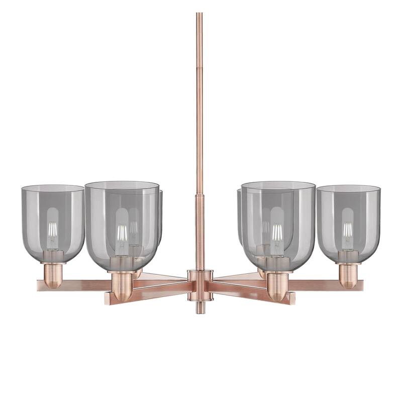 Innovations Lighting 716-6CR-12-36 Bella Chandelier Bella 6 Light 36" - Antique Copper / Light Smoke