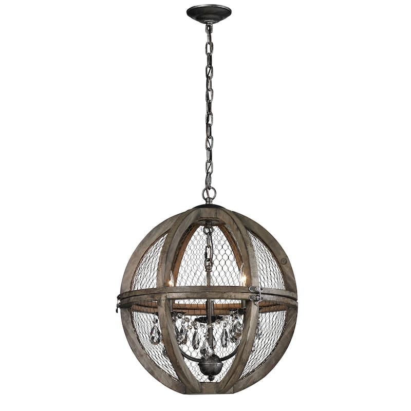 Renaissance 21-inch Wide 5-Light Chandelier in Weathered Zinc - 18in W x 18in D x 21in H