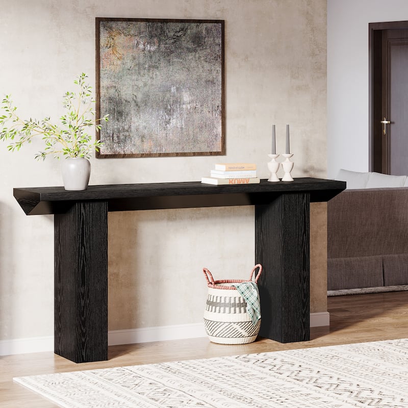 63" Long Sofa Table, Modern Console Table with Thickened Tabletop, Wooden Entryway Table for Living Room, Bedroom