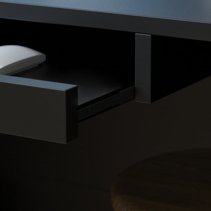 Timechee 55.9"W 48.4"H L-Shape Wood Reception Desk Drawer With Lock
