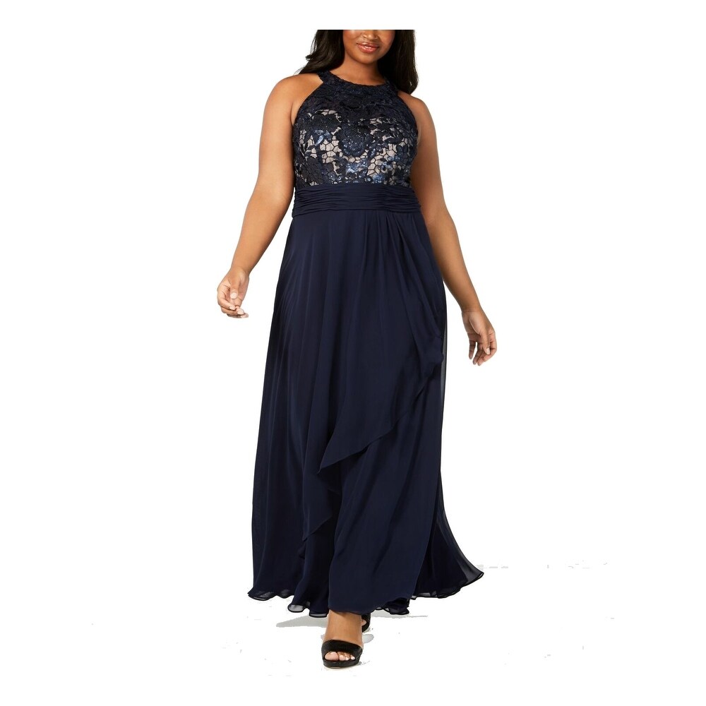 calvin klein blue lace dress