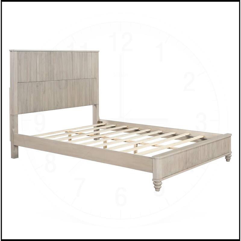 Solid Wood Bed Frame with Headboard