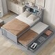 preview thumbnail 18 of 26, Twin Platform Bed with Storage Headboard, USB, Twin Size Trundle and 3-Drawers, White