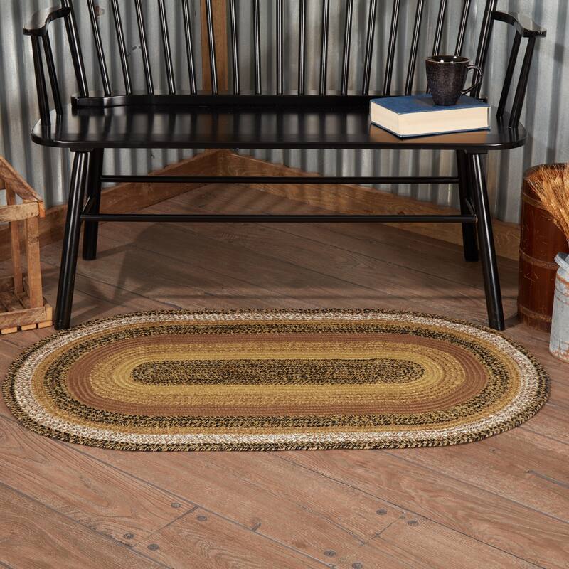 Kettle Grove Jute Rug Oval w/ Pad 27x48 - 27" x 48"