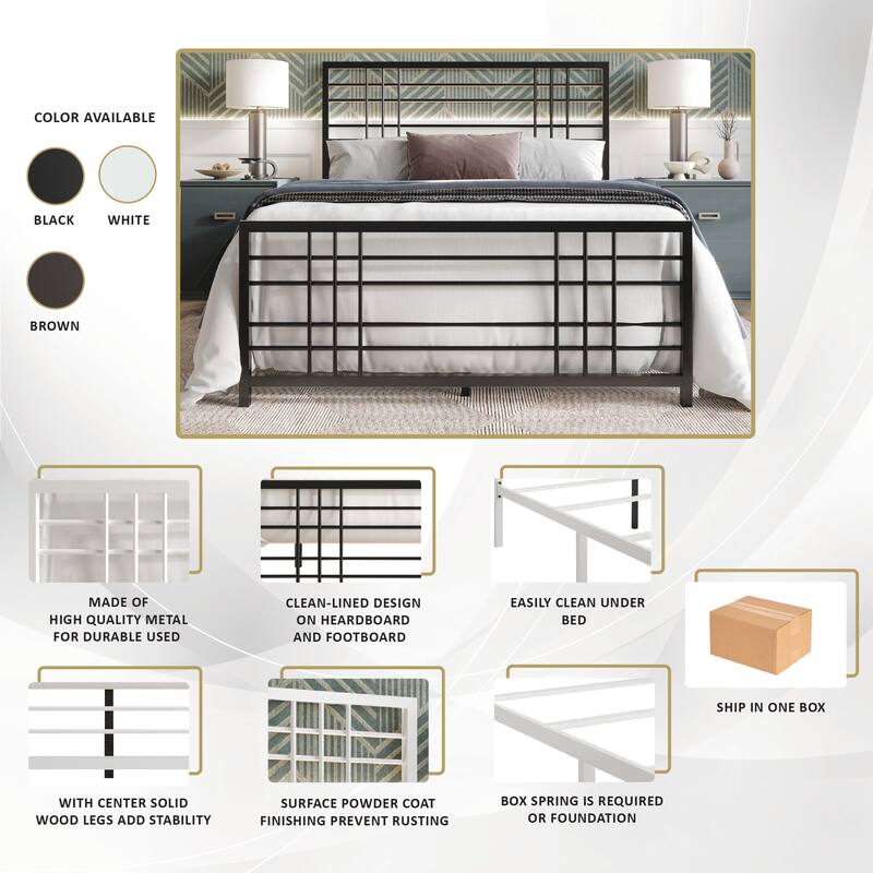 CraftPorch Simple Clean-lined Metal Bed