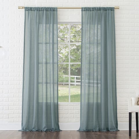 No. 918 Ladonna Crushed Texture Semi-Sheer Rod Pocket Curtain Panel, Single Panel