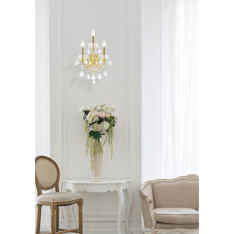 Fleur Illumination Collection Wall Sconce D:12in H:22in E:8.5in Lt:3 Gold Finish