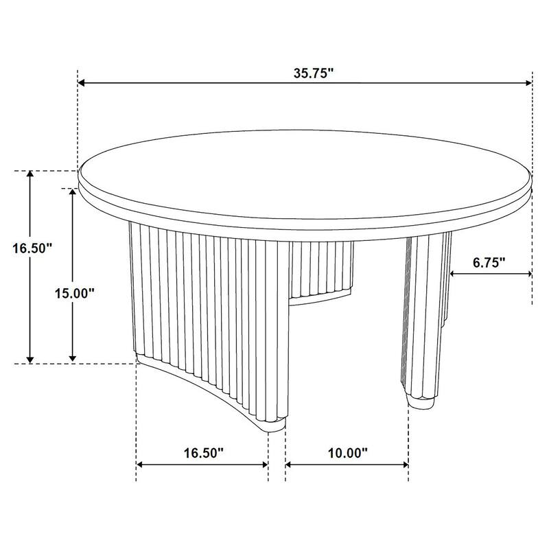 Adina 36-inch Round Wood Coffee Table Distressed Light Brown - 35.75" x 35.75" x 16.5"