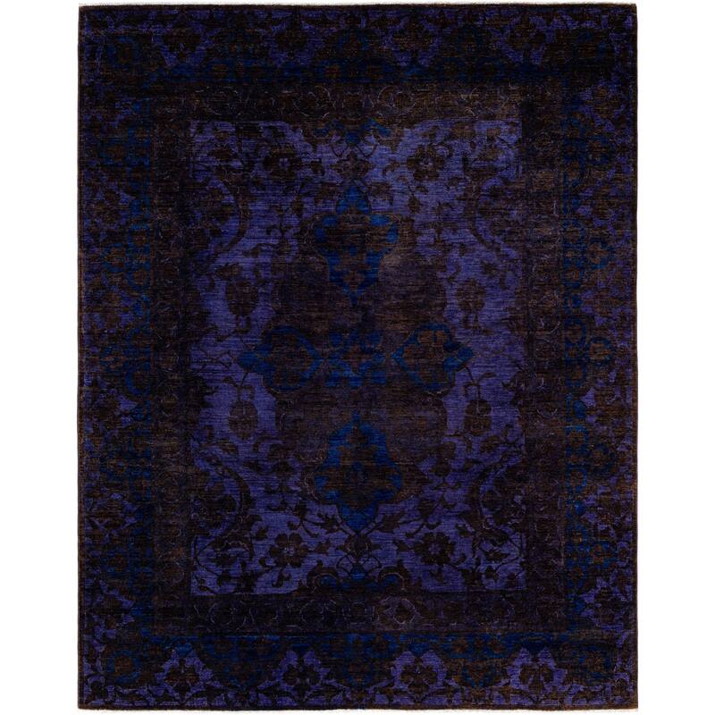 Overdyed One-of-a-Kind Hand-Knotted Area Rug - Purple - 8' 1" x 10' 0"