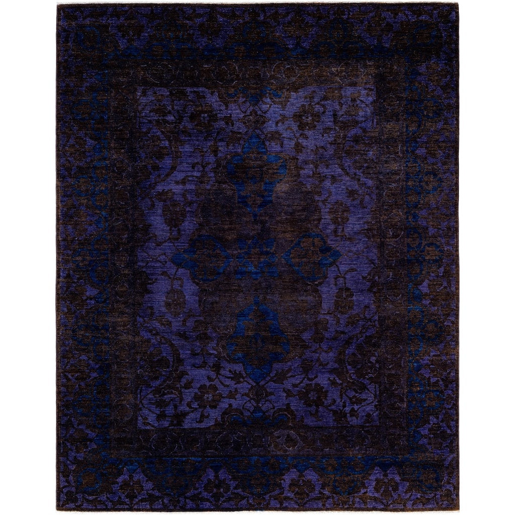 Overdyed One-of-a-Kind Hand-Knotted Area Rug - Purple - 8' 1" x 10' 0"