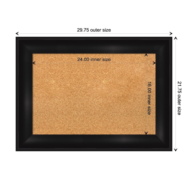 Grand Black Framed Cork Bulletin Memo Board