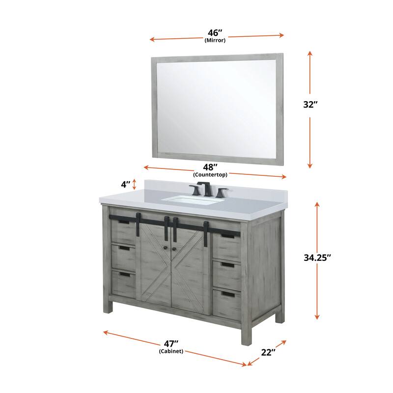 Marsyas Bath Vanity, Cultured Marble Countertop, Faucet Set and Mirrors
