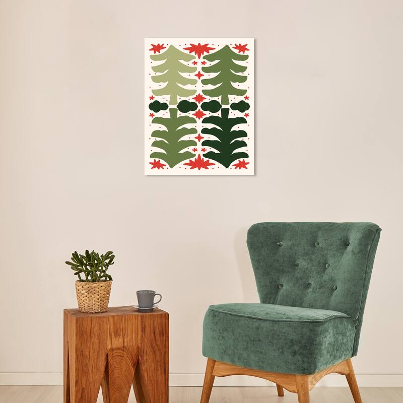 Wynwood Studio Canvas Holiday and Seasonal Green Pines Agreement Green Modern & Contemporary Wall Art Canvas Print - 16 x 20