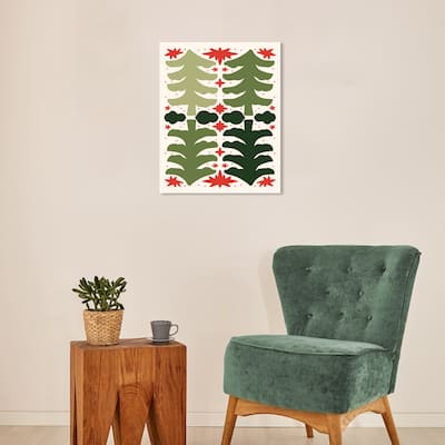 Wynwood Studio Canvas Holiday and Seasonal Green Pines Agreement Green Modern & Contemporary Wall Art Canvas Print