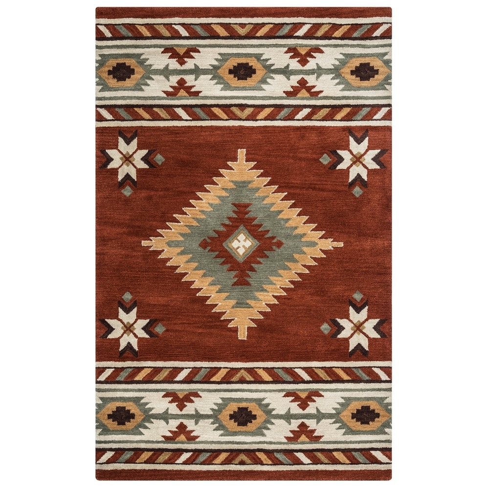 Alora Decor Ryder Brown, Tan, and Grey Hand-tufted Wool Rug