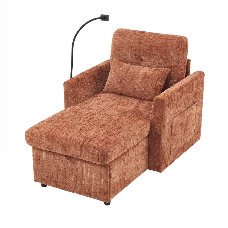 Multifunctional Lazy Person Sofa Recliner can be Stored Storage Backrest with Cell Phone Bracket Single Leisure Chair
