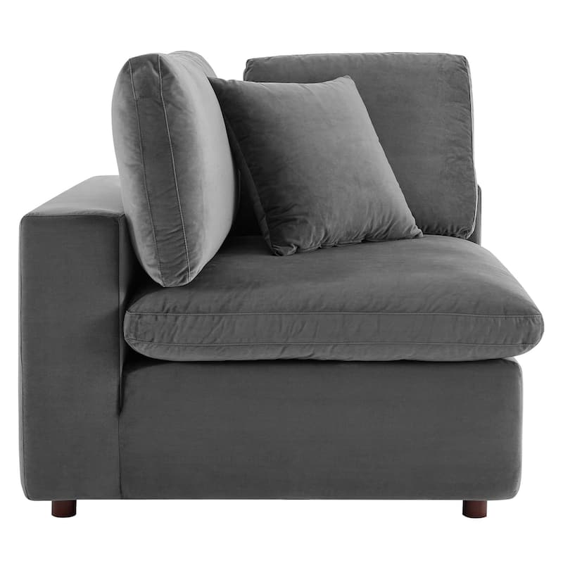 Commix Down Filled Overstuffed Velvet 6-Piece Sectional Sofa