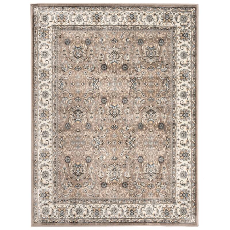 SAFAVIEH Atlas Lavina Traditional Oriental Viscose Rug - 4'  x  5'3" - Taupe/Blue - Rectangle