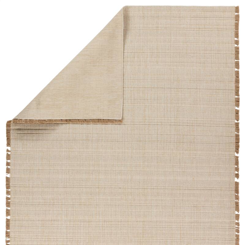 Tapis Handmade Solid Cream/Beige Runner Rug