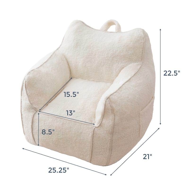 Kids Bean Bag Chair,Sherpa Bean Bag Sofa Couch with Decorative Edges