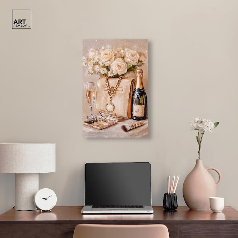Make Up Drinks and Glam Canvas by Art Remedy, Gallery Wrapped