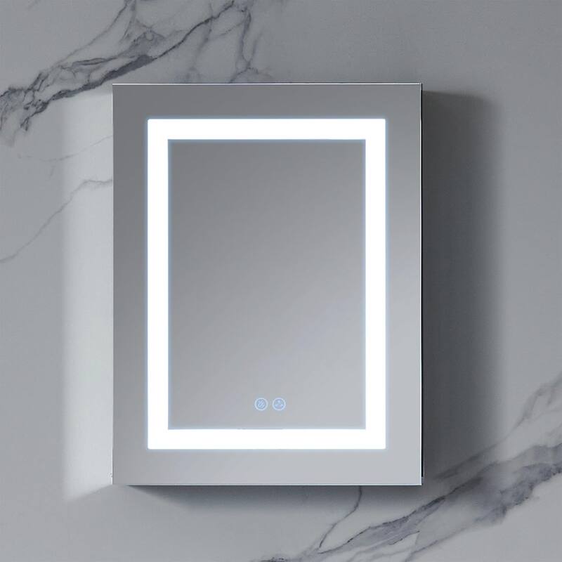 LED Lighted Bathroom Medicine Cabinet with Mirror - 20x26 L