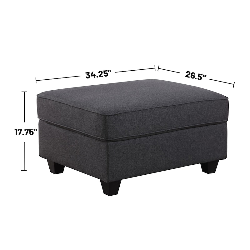 8 Piece L-Shape Sectional Sofa with 2 Ottomans in Dark Gray