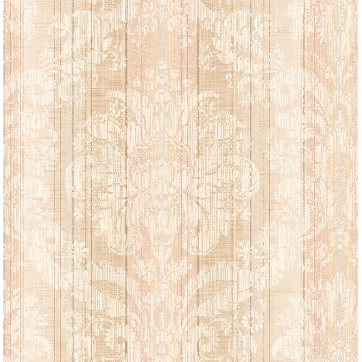 Seabrook Designs Okoro Striped Damask Unpasted Wallpaper