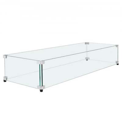 Tempered Glass Wind Guard for Rectangular Fire Pit Table