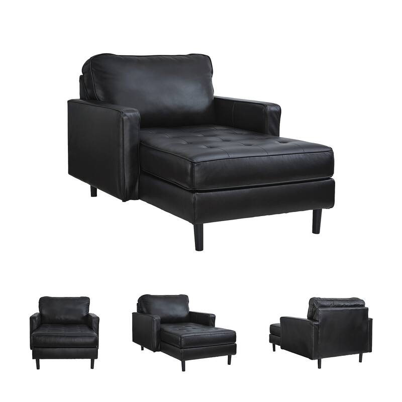 Signature Design by Ashley Bryceview Black Chaise - 42" W x 64" D x 39" H