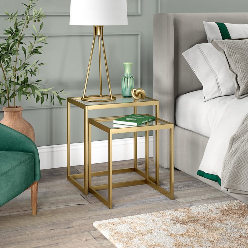 Rocco Rectangular Nested Side Table - 22" Wide