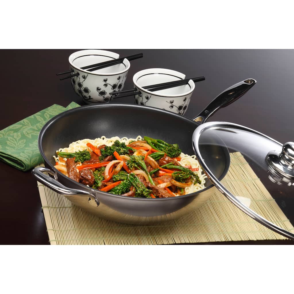 Swiss Diamond Premium Clad Wok w/ Lid - 12.5" (32 cm), 5.8 Qt. (5.5 L)