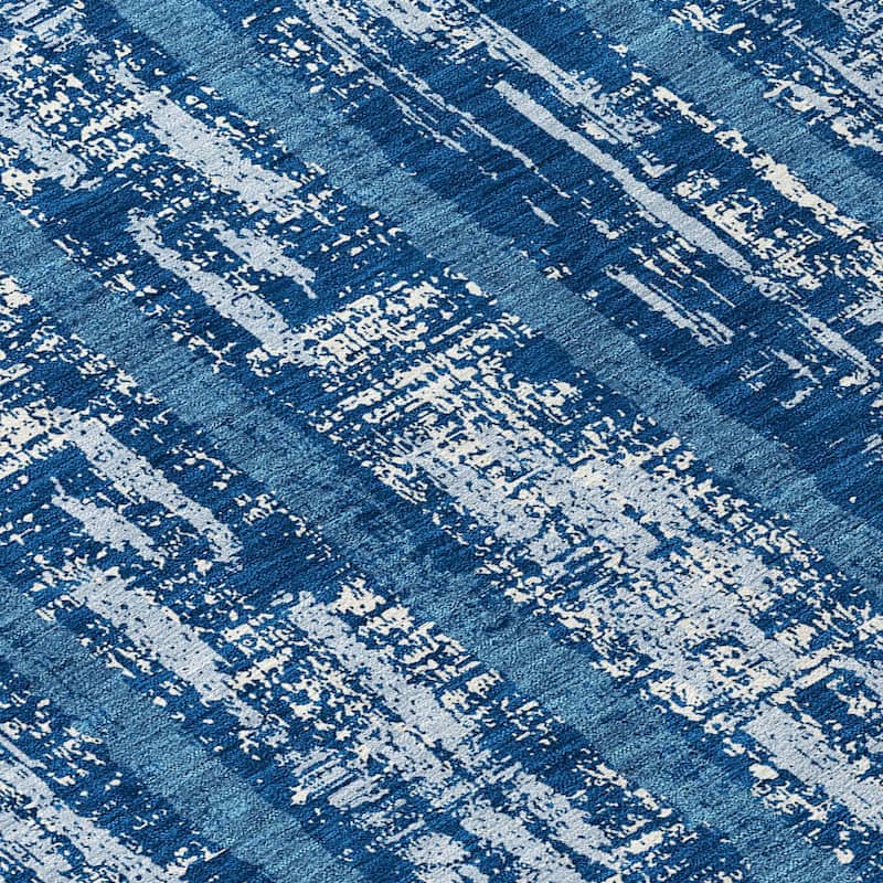Machine Washable Indoor/ Outdoor Chantille Stripe Ombre Rug
