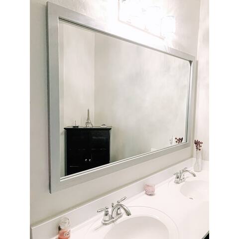 Meade Brushed Silver Framed Vanity Mirror