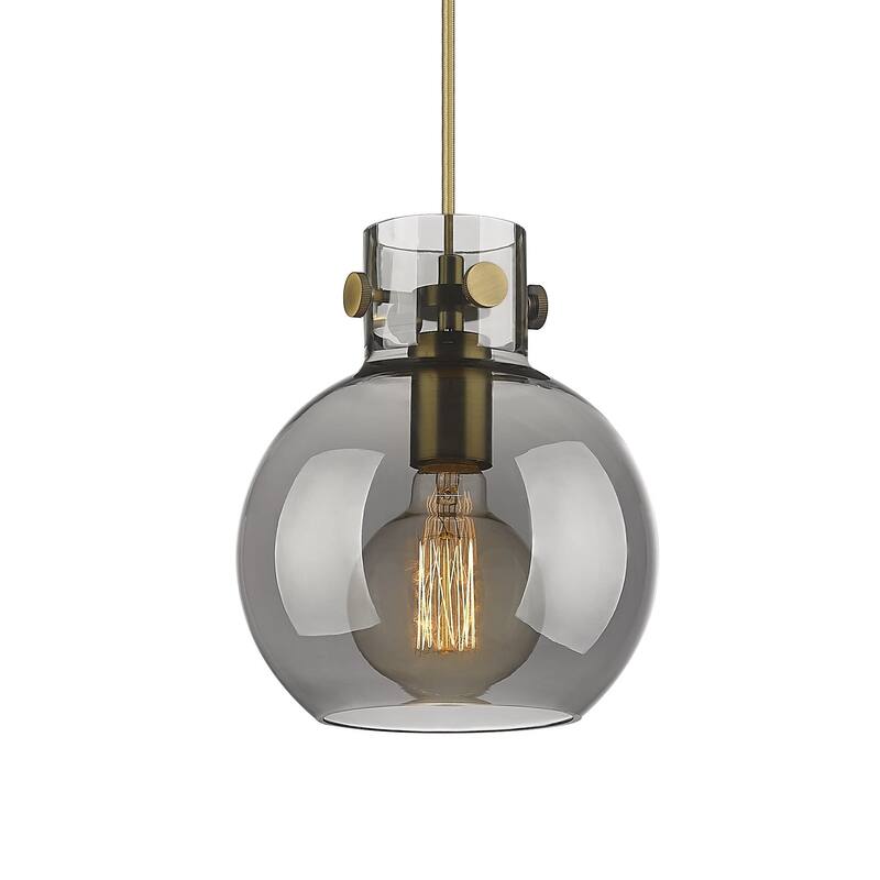 Innovations Lighting 410-1PS-9-8 Newton Sphere Pendant Newton Sphere - Brushed Brass / Plated Smoke