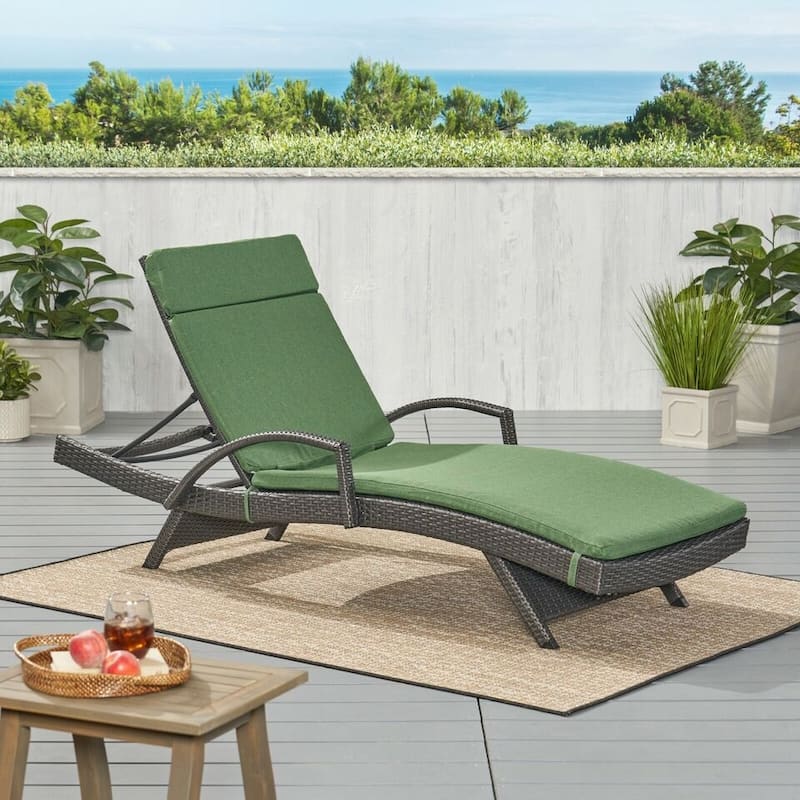 Roomfitters Chaise Lounge Cushion Set, Without Chaise Lounge, Water-Resistant Fabric with Secure Ties (Set of 2) - Army Green